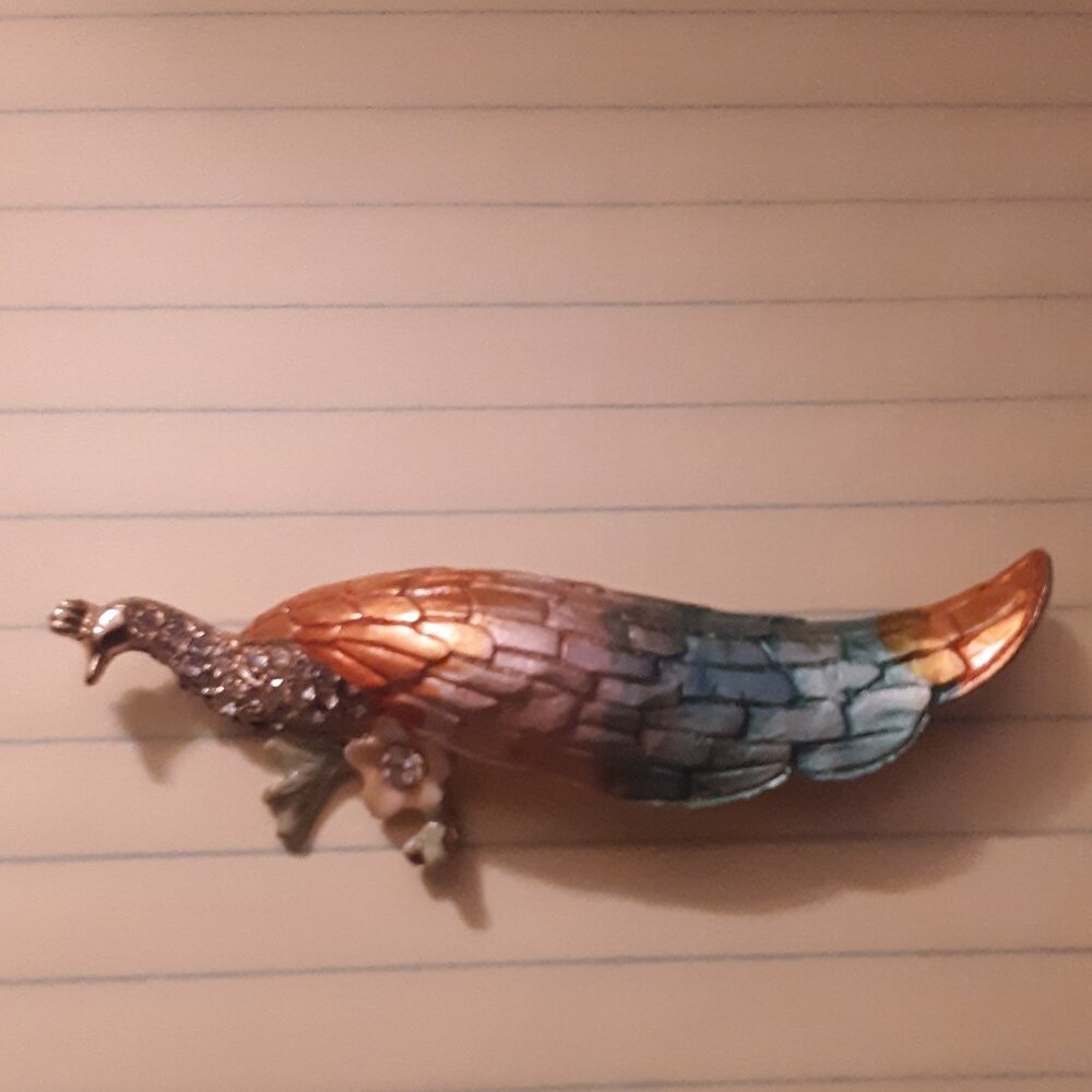 PEACOCK BSK Gold-toned Brooch